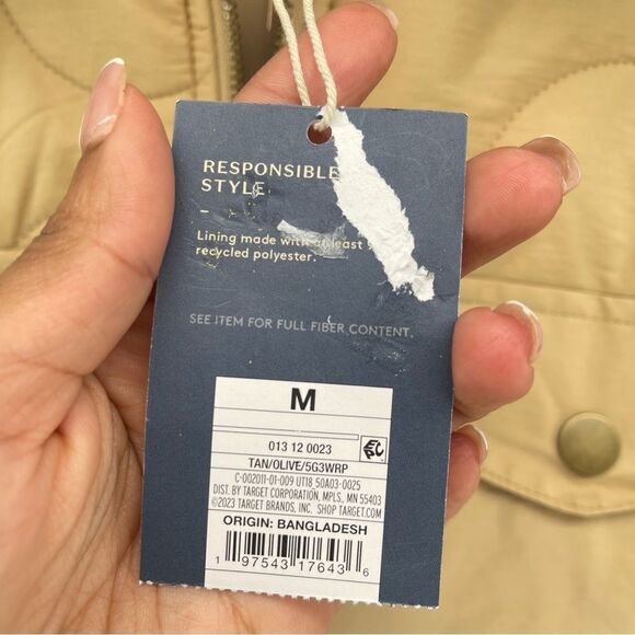 Universal Thread Women’s Tan Olive Quilted Full Zip Faux Fur Moto Jacket Medium - Picture 10 of 16